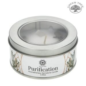 Bougie Green Tree Purification - Bougie parfumée Sauge Blanche Sélénite.