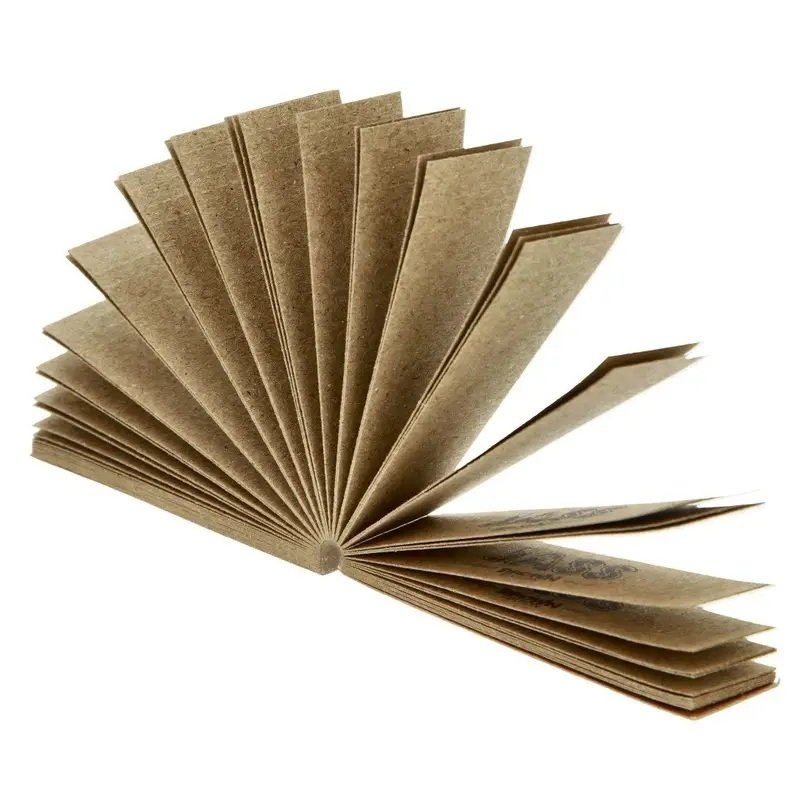 Jass Filtre Carton Brown Hard S, Carnet de 50 ouvert.