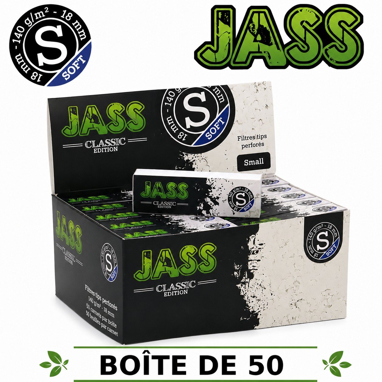 filtres JASS Classic Soft Taille S, Boîte de 50 carnets de 50